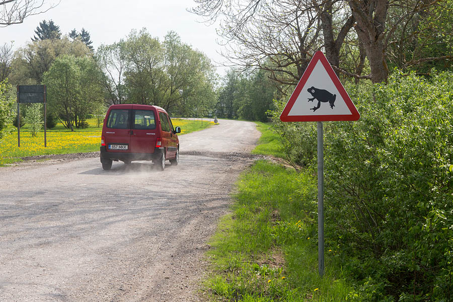 Liiklusmärk "Konnad teel"
